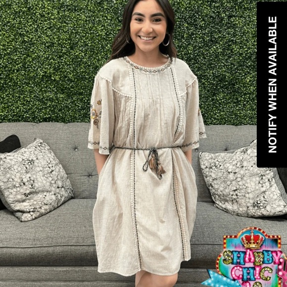 LAYERZ CLOTHING | Wander Boho Cream Embroidered Lagenlook Midi Dress 100% Cotton - Picture 3 of 14